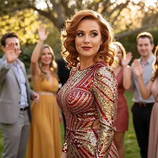 Vibrant Woman at Bittersweet Farewell