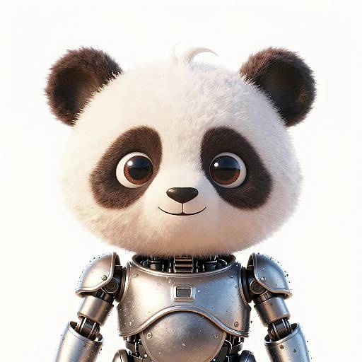 Adorable Alien Panda in Robotic Armor