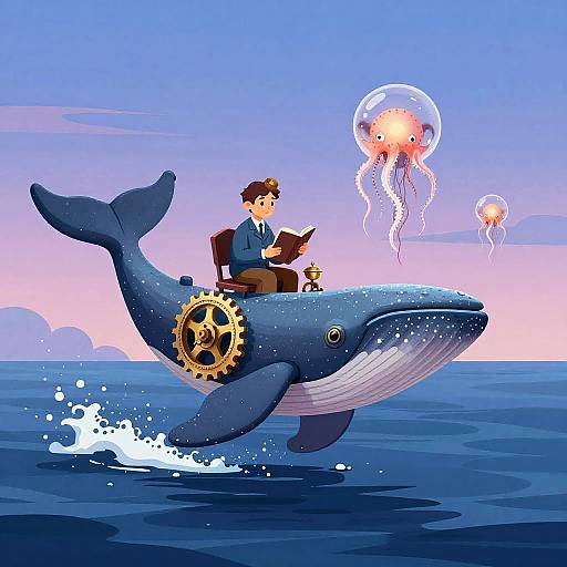 Clockwork Whale Librarian on Twilight Expedition
