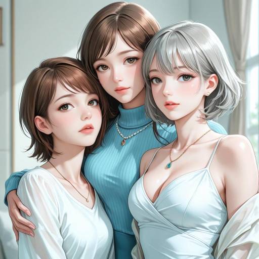 Two Girls with Distinct Features and Jewelry