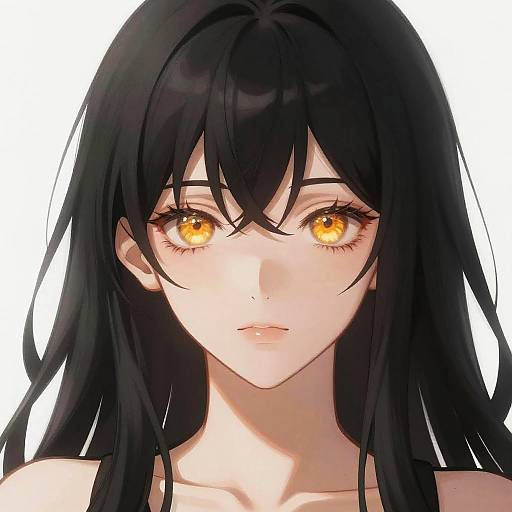 Elegant Anime Character with Amber Eyes