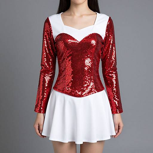 Red and White Sequin Costume