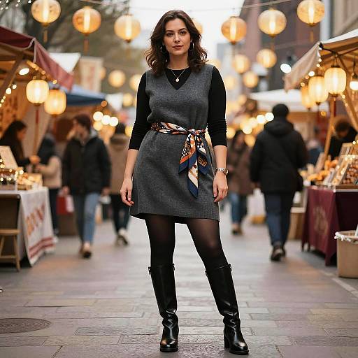Stylish Woman at Festive Bazaar