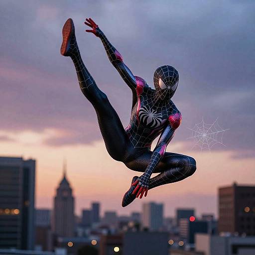 Spiderwoman Acrobatic Dusk Pose
