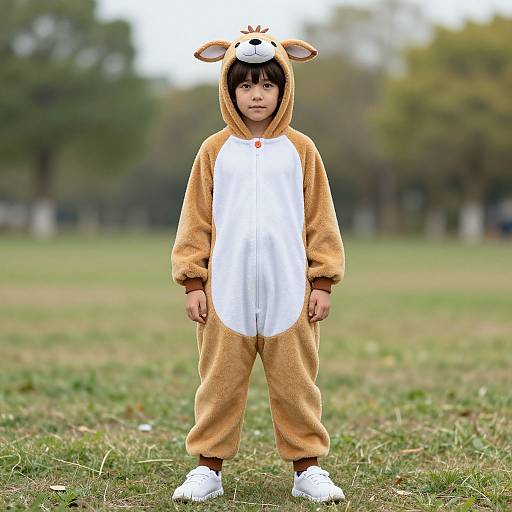 Realistic Kid in Animal Onesie Costume