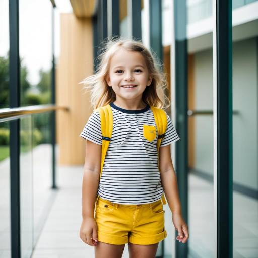 Smiling Toddler Girl with Yellow Backpack