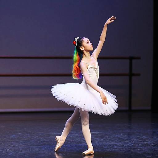 Rainbow Hair Young Ballerina Portrait