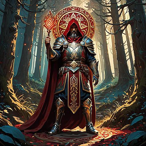 Mysterious Sorcerer in Enchanted Forest