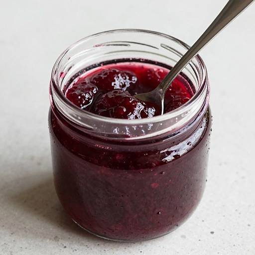 Homemade Raspberry Jam in Glass Jar