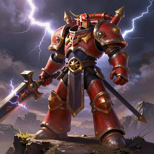 Heroic Champion on Stormy Cliff