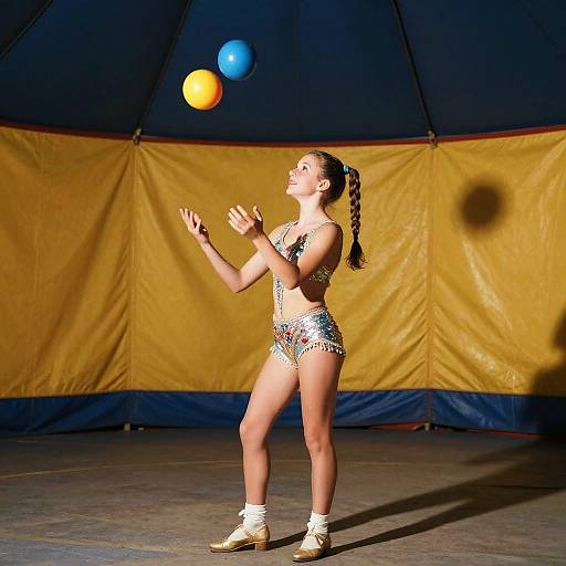 Vintage Circus Teen Juggler Spotlight