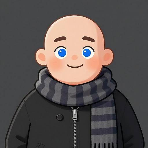 Charming Chubby Man in Cartoon Style