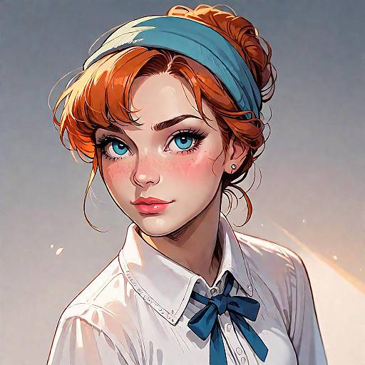 Portrait of Young Woman with Blue Headband