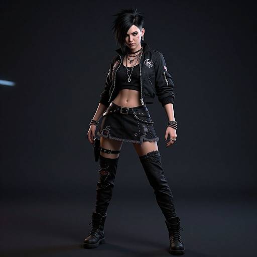 Photorealistic Cyberpunk Woman Portrait