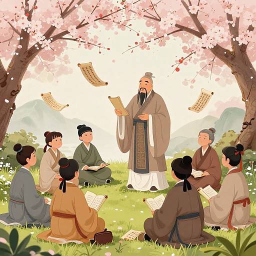 Confucianism Diffusion Under Cherry Blossoms