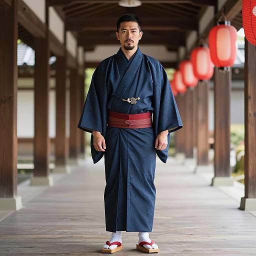 Japanese Man in Traditional Kimono