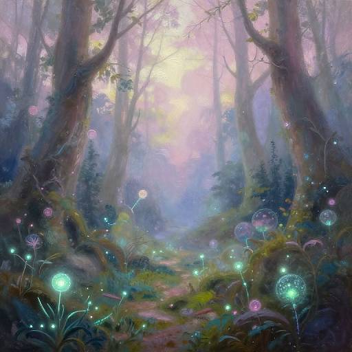 Mystical Luminescent Fantasy Forest