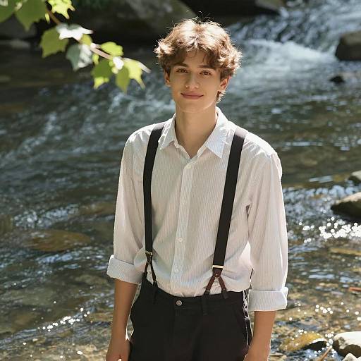 Young Man by a Flowing River