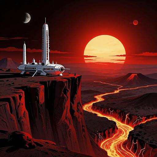 Artemis Station on Volcanic Cliff