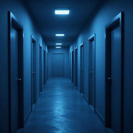 Cyberpunk 3D Endless Blue Hallway