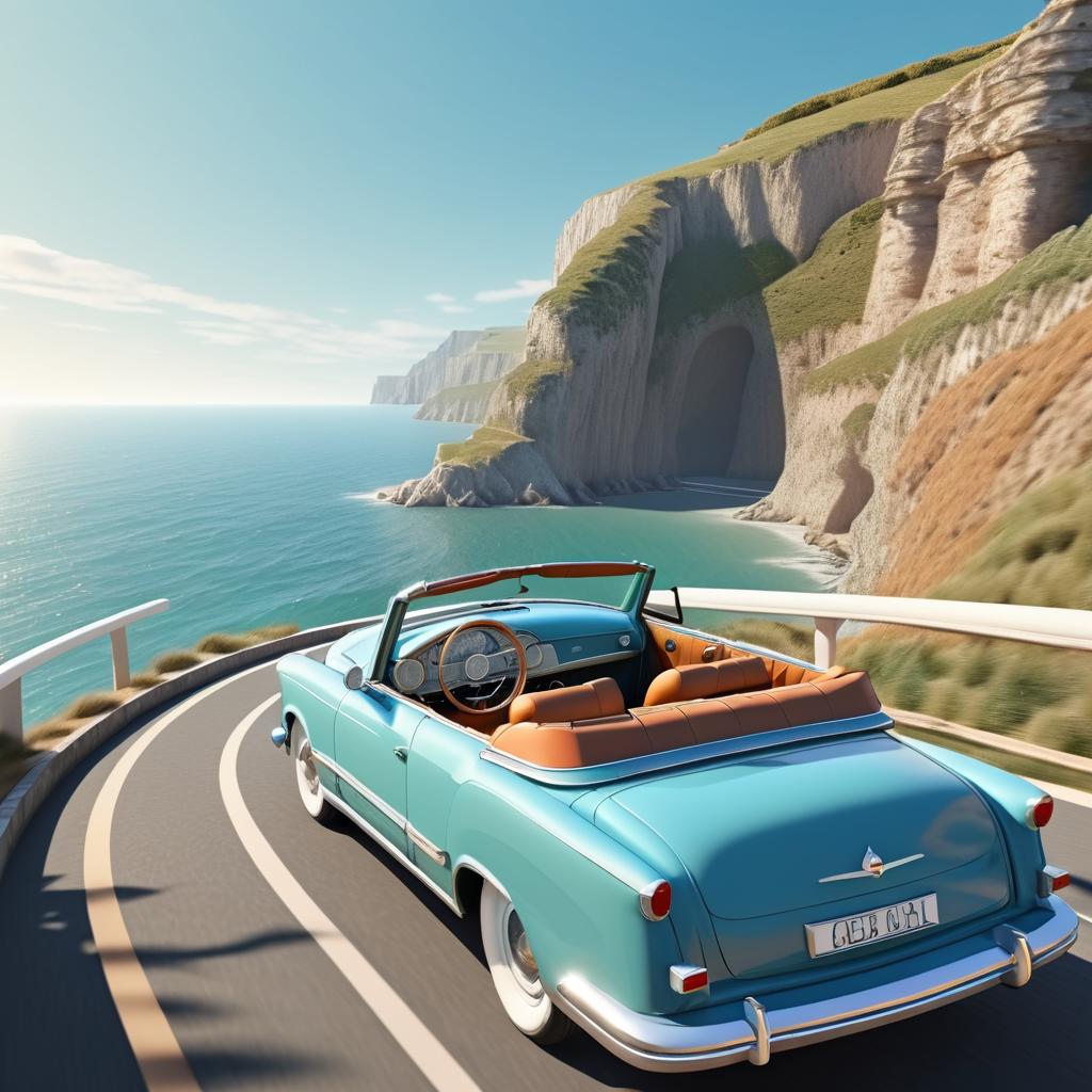 Relaxed Drive in a Coastal Convertible