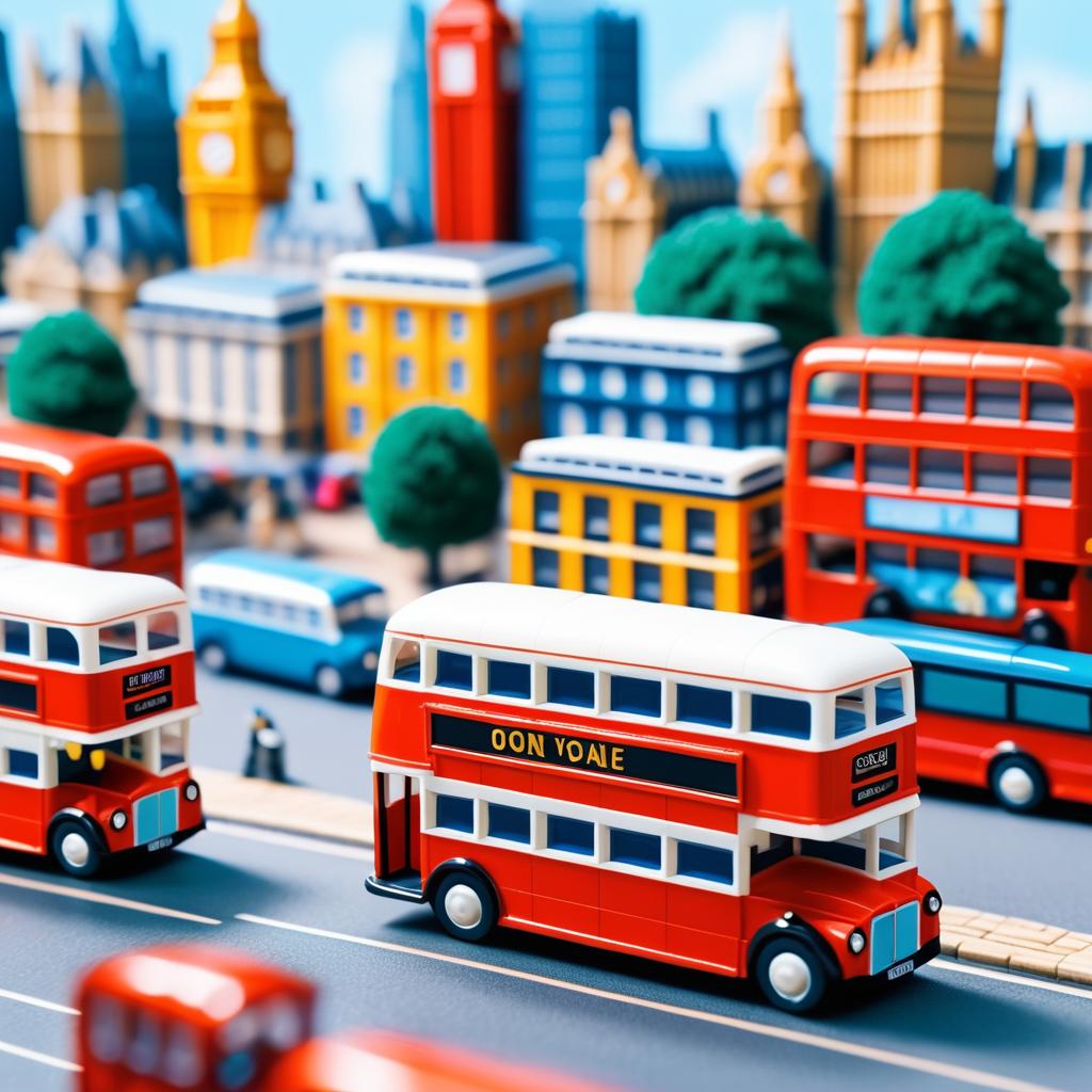 Miniature Corgi Bus in London Artwork