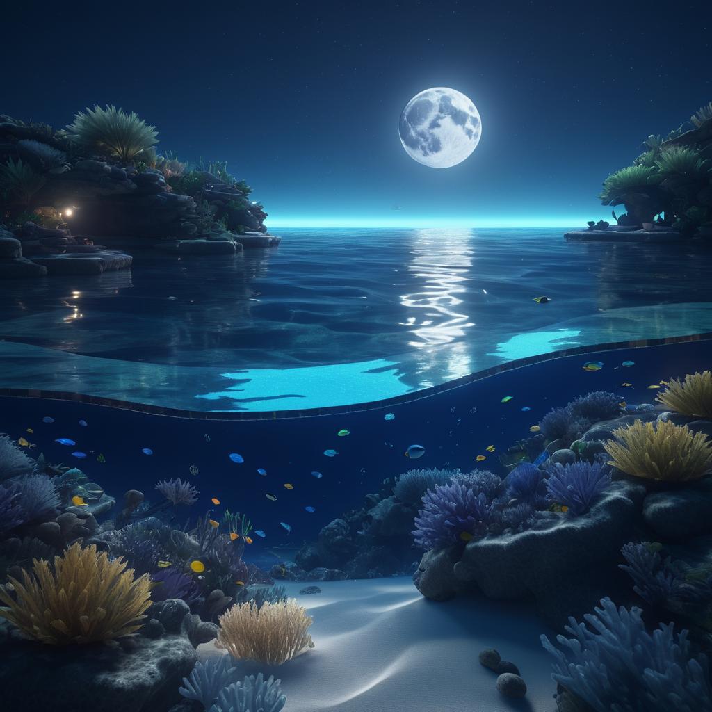 Moonlit Underwater Landscape in Stunning Detail