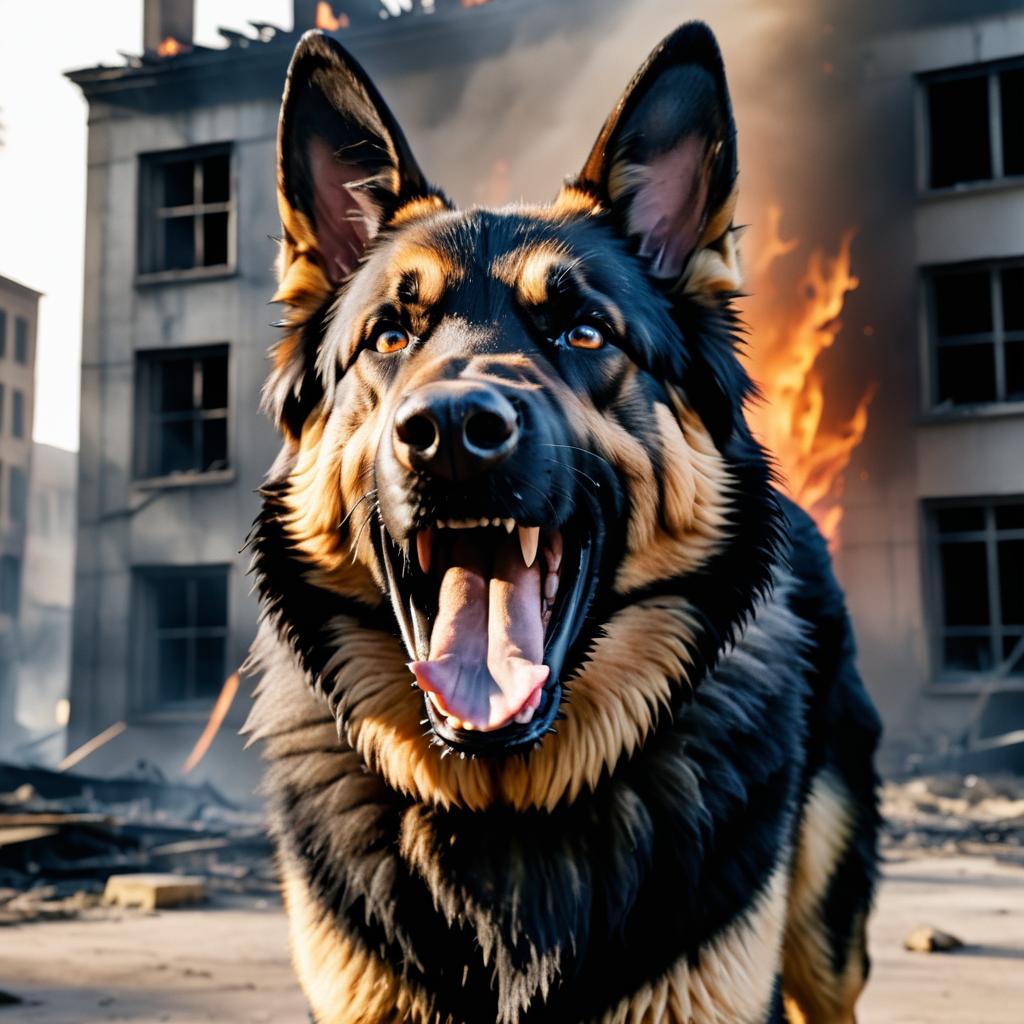 Fierce German Shepherd in Dramatic Setting