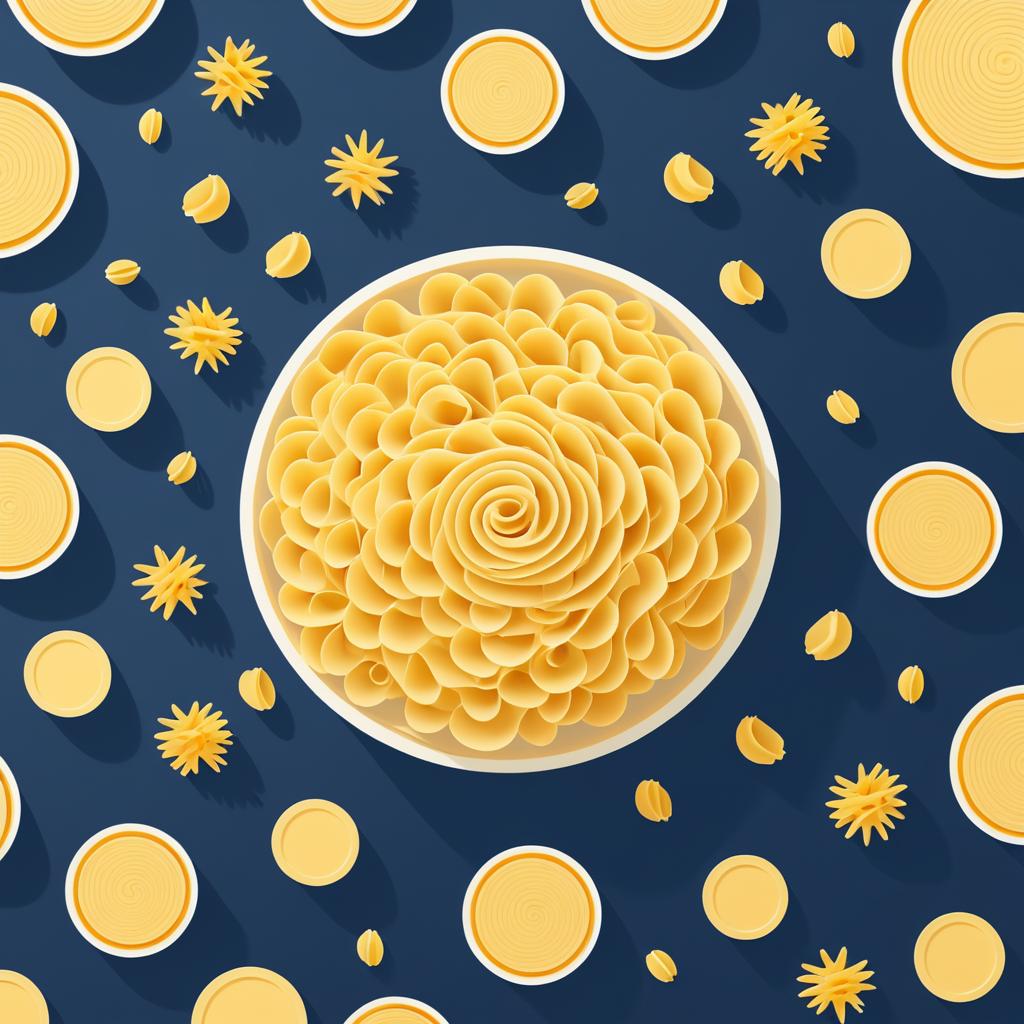 Gravity-Defying Pasta Illustration Poster