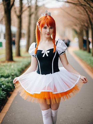 Lifestyle costume photo of Ahiru (princess tutu). Cosplay clothes