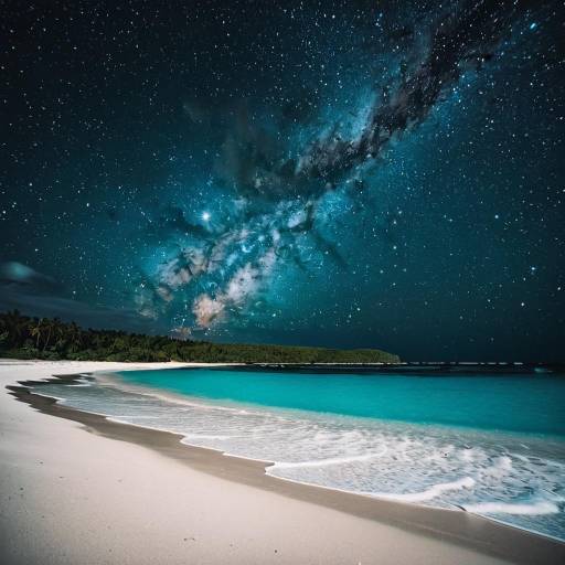 Starry Night Sky Over Tropical Beach Starry Night Sky Over Tropical Beach