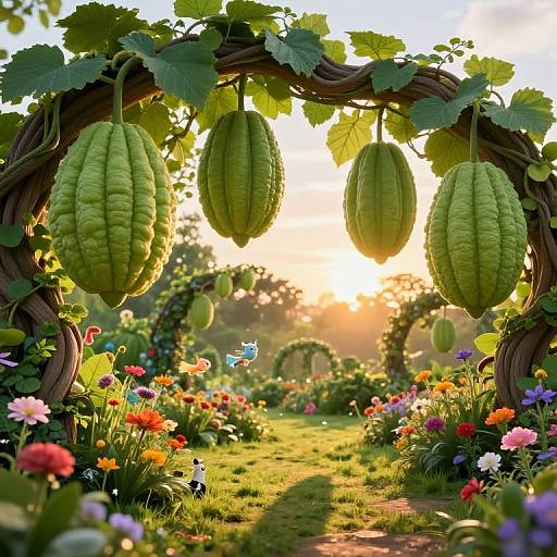 Whimsical Luff Garden at Sunset