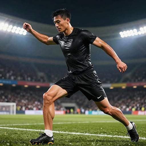 Hyper-Realistic Athlete in Wet Spandex