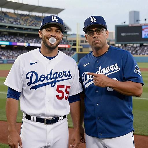 Two Friends at a Baseball Game
