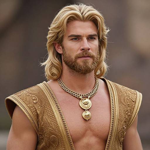 Man in Disney Hercules Costume with Blonde Hair