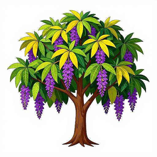 Vibrant Cartoon Indian Mango Tree