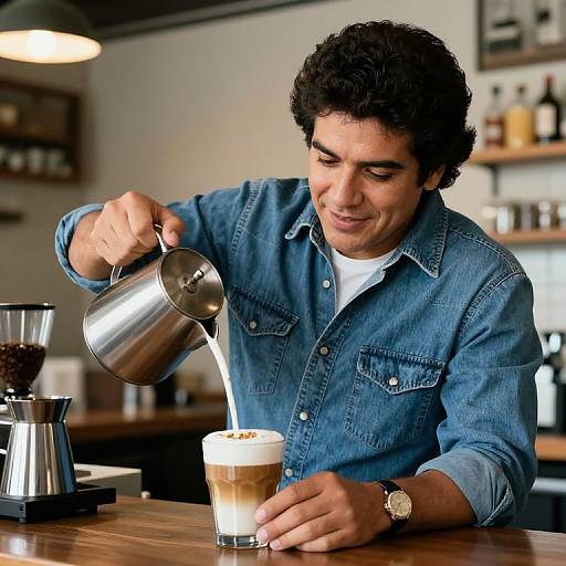 Hip Barista Making Flat White