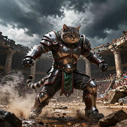 Armored Bobcat Gladiator in Arena