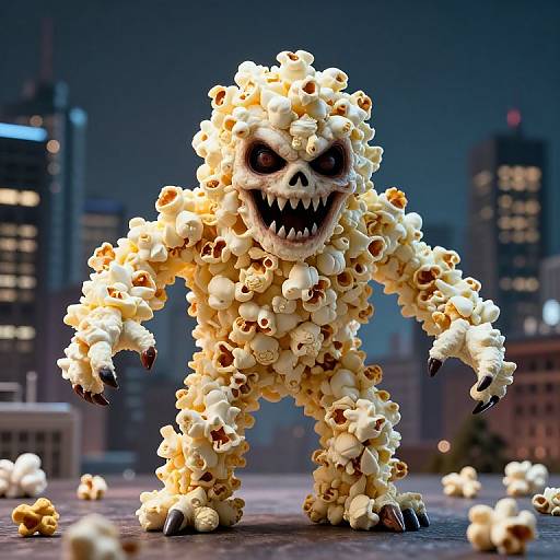 Hyper-Realistic Popcorn Creature Threat