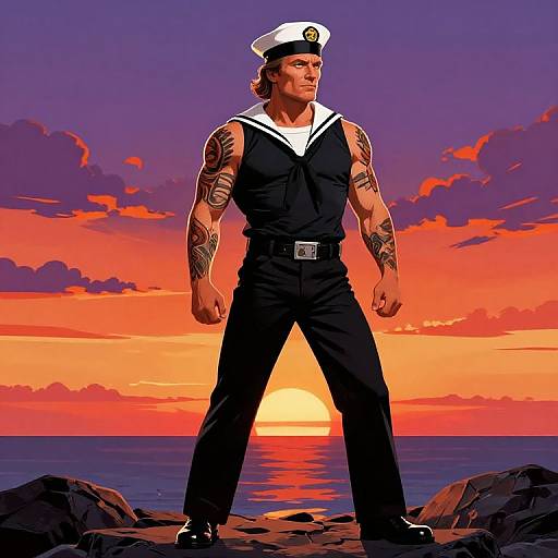Tom of Finland Sailor at Sunset