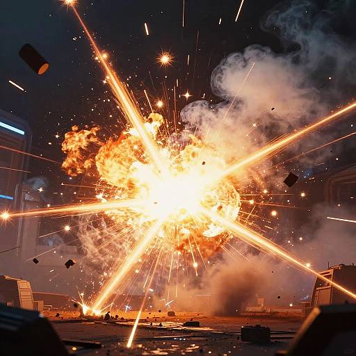 Futuristic Cyberpunk Flashbang Explosion