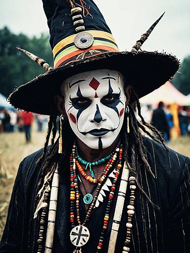 Man in Witch Doctor Costume at Festival