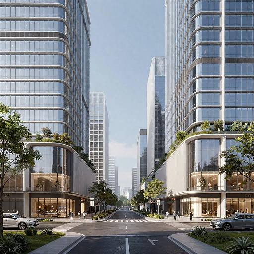 Futuristic Urban Commercial Complex Rendering