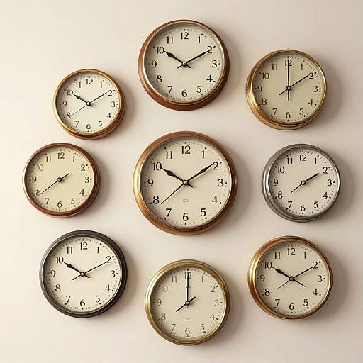 Vintage Wall Clocks Surreal Arrangement