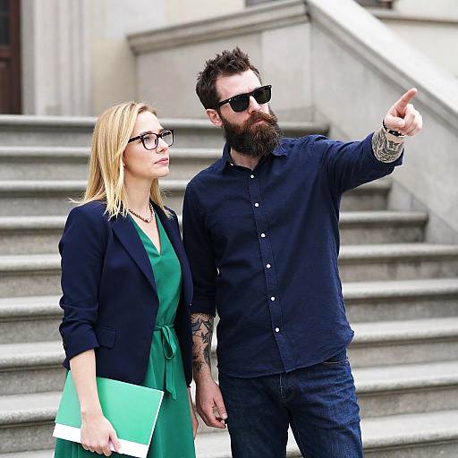 Outdoor Portrait of Stylish Duo