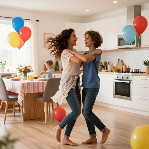 Joyful Siblings Dancing Celebration