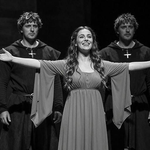 Smiling Woman in Medieval Contrast