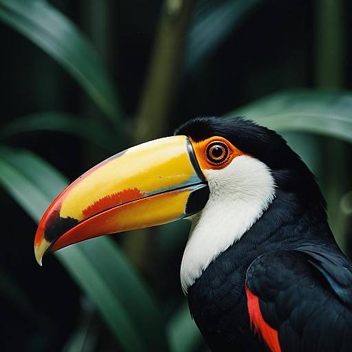 Close-up of toucan with colorful beak