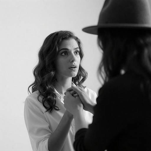 Backlit Noir: Woman Grasped by Shadow