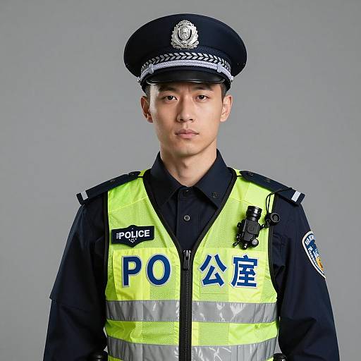 Realistic Portrait of a Male Officer